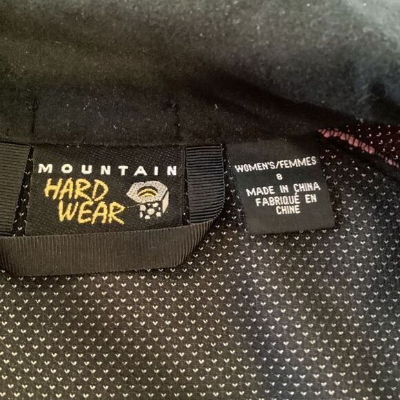 Mountain Hardware Windstopper Full Zip Jacket Sz 8 Pink Black Fleece Pockets Hik - Picture 6 of 11